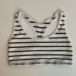 Calvin Klein Racerback striped Pullover Bra